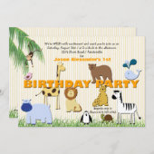 Zoo Animals Birthday Party Invitation (Front/Back)