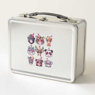 Zoo Animals Birthday Party Wildlife Lovers Boys Gi Metal Lunch Box