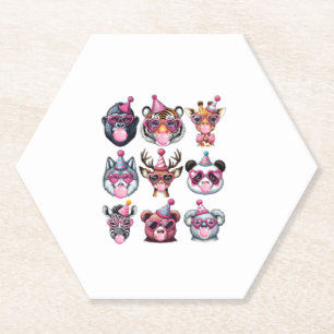 Zoo Animals Birthday Party Wildlife Lovers Boys Gi Paper Coaster