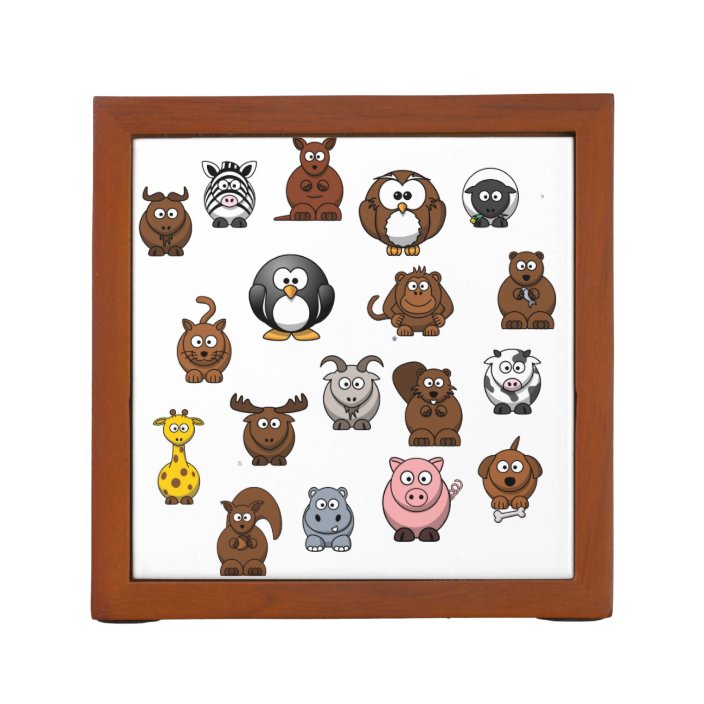Zoo Animals Desk Organiser Zazzle.co.uk