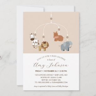 Zoo Animals Gender Neutral Baby Shower Invitation