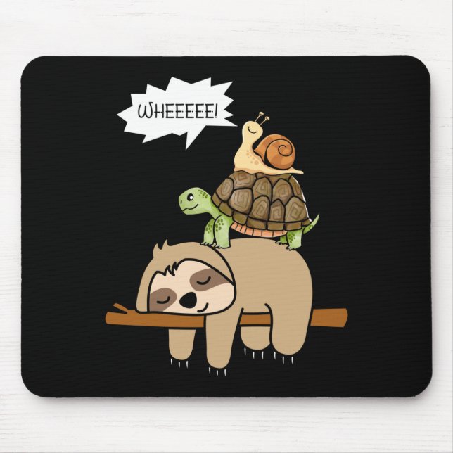 Zoo animals gift snail turtle sloth performance  mouse mat (Front)
