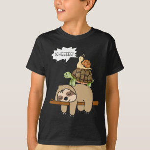 Zoo animals gift snail turtle sloth performance T-Shirt