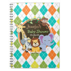 Zoo Animals on Colourful Argyle