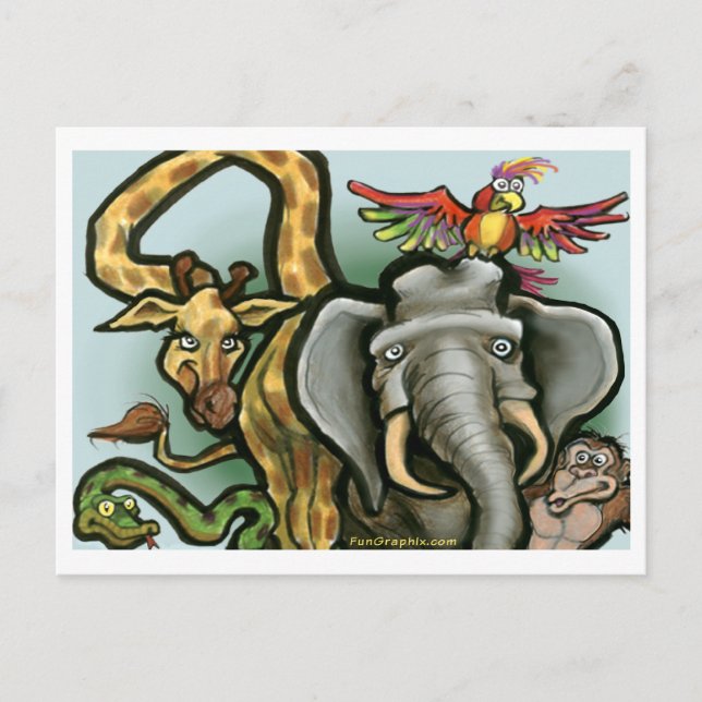 Zoo Animals Postcard (Front)