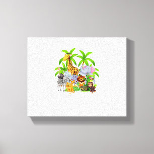 Zoo Animals Safari Wildlife Birthday Party A Day A Canvas Print