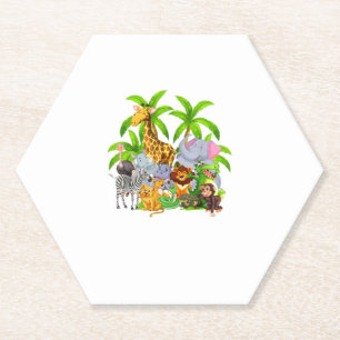 Zoo Animals Safari Wildlife Birthday Party A Day A Paper Coaster