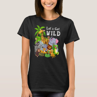 Zoo Animals Safari Wildlife Birthday Party Let's G T-Shirt
