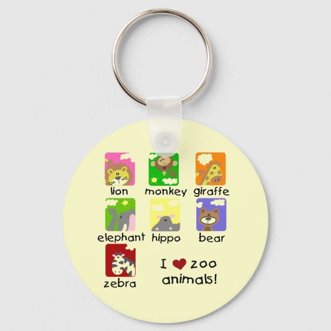 Zoo Animals Tshirts and Gifts Key Ring (Front)