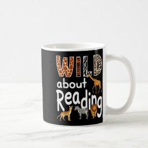 Zoo animals wild about reading books reader lover coffee mug