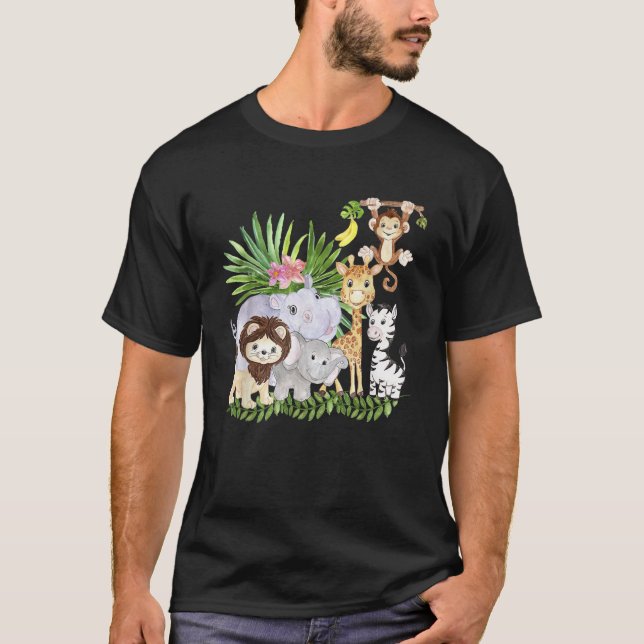 Zoo Animals Wildlife Birthday Party A Day At The Z T-Shirt (Front)