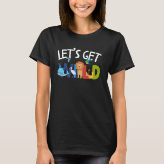Zoo Animals Wildlife Birthday Party Let's Get Wild T-Shirt