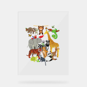 Zoo Animals Wildlife Birthday Party Zoo Day 26 Ani Acrylic Sign