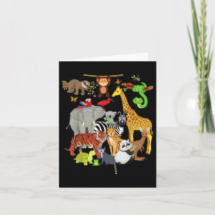 Zoo Animals Wildlife Birthday Party Zoo Day 26 Ani Card