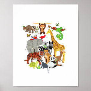 Zoo Animals Wildlife Birthday Party Zoo Day 26 Ani Poster