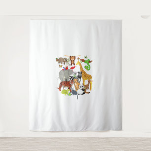 Zoo Animals Wildlife Birthday Party Zoo Day 26 Ani Tapestry