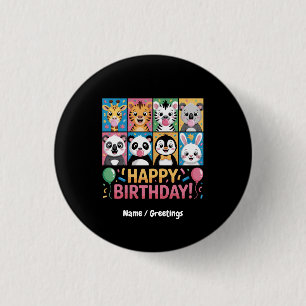 Zoo Animals Wildlife Birthday Party Zoo Day Funny 3 Cm Round Badge