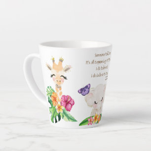 Zoo Babies With Flowers Latte Mug