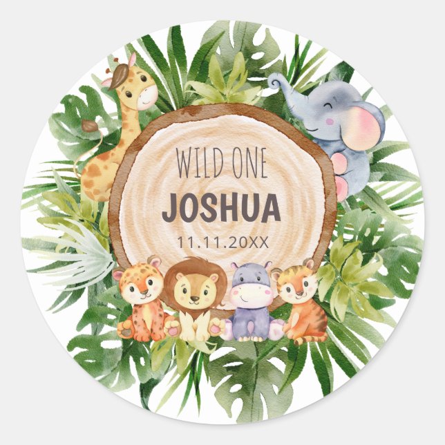 Zoo Baby Animals Classic Round Sticker (Front)