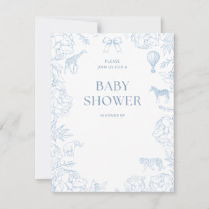 Zoo baby shower animals invitation boy