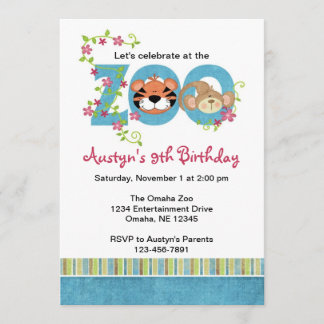 Zoo Birthday Party Invitations