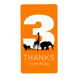 Zoo birthday party thank you stickers