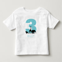 Zoo birthday personalised teal