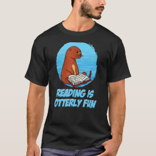Zoo Book Animal Bookworm Sea Otter Reading T-Shirt
