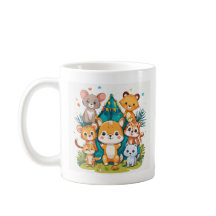 "Zoo Brew: Playful Kids Animal Mugs Set"