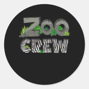 Zoo Crew Animal Print for Kids or Adults Zoo Group Classic Round Sticker