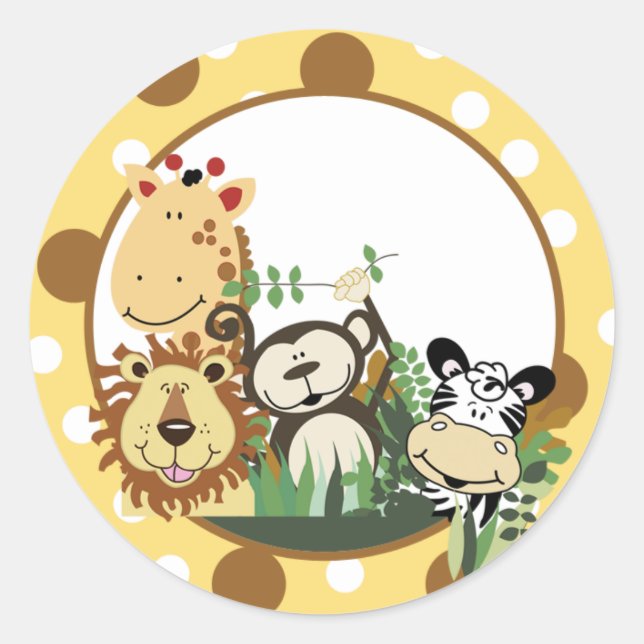ZOO CREW Envelope Seals / Cupcake Toppers (Front)