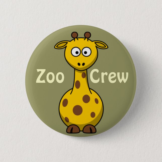 Zoo Crew Giraffe 6 Cm Round Badge (Front)
