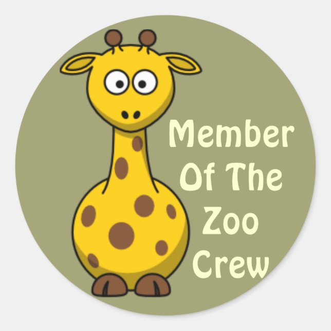 Zoo Crew Giraffe Classic Round Sticker (Front)