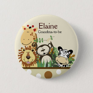 ZOO CREW JUNGLE NAME TAG Personalised Button