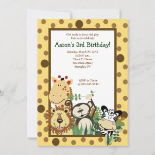 ZOO CREW Jungle Safari BIRTHDAY INVITE 5x7