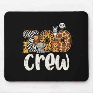 Zoo Crew Safari Animals Cute Jungle Matching Women Mouse Mat
