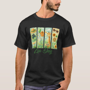 Zoo Day Brushstroke Safari Giraffe Wildlife Animal T-Shirt
