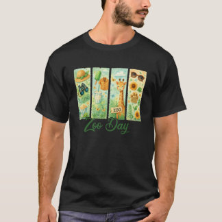 Zoo Day Brushstroke Safari Giraffe Wildlife Animal T-Shirt
