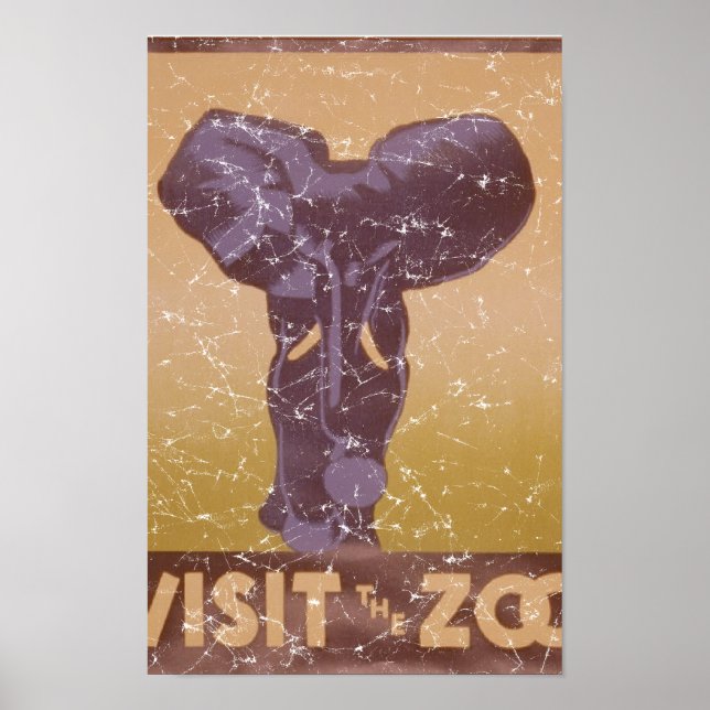 Zoo - Elephant - distressed Poster (Front)