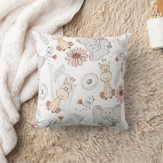 Zoo Friends Throw Pillow 16" x 16"