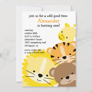 Zoo Fun Birthday Party Invitation
