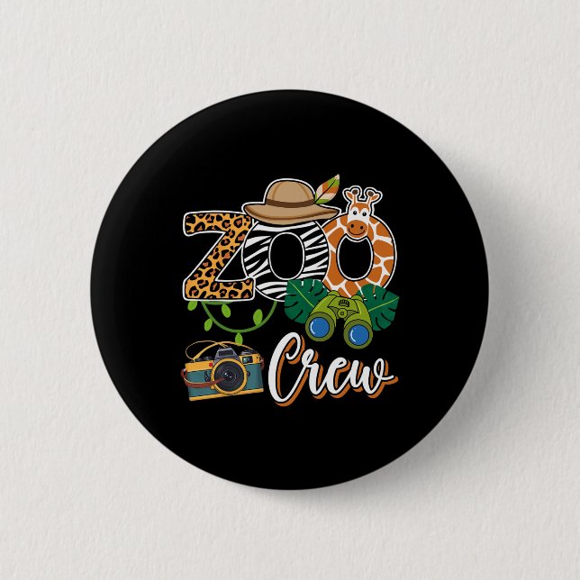 Zoo Giraffe Crew Safari Animal Zoo Keeper Kids Fie 6 Cm Round Badge (Front)
