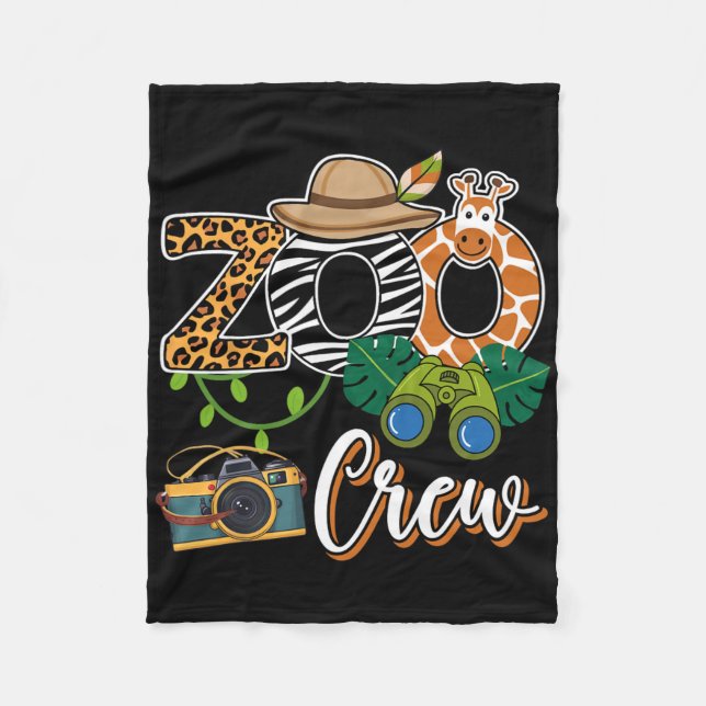 Zoo Giraffe Crew Safari Animal Zoo Keeper Kids Fie Fleece Blanket (Front)