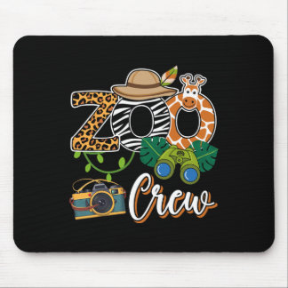 Zoo Giraffe Crew Safari Animal Zoo Keeper Kids Fie Mouse Mat