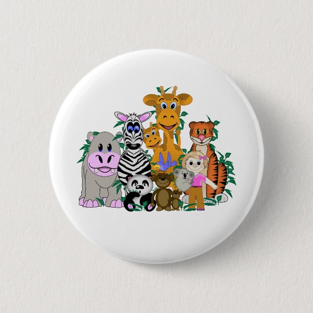 ZOO Girl 6 Cm Round Badge (Front)