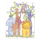 Zoo Jungle Animals Childrens Room Art