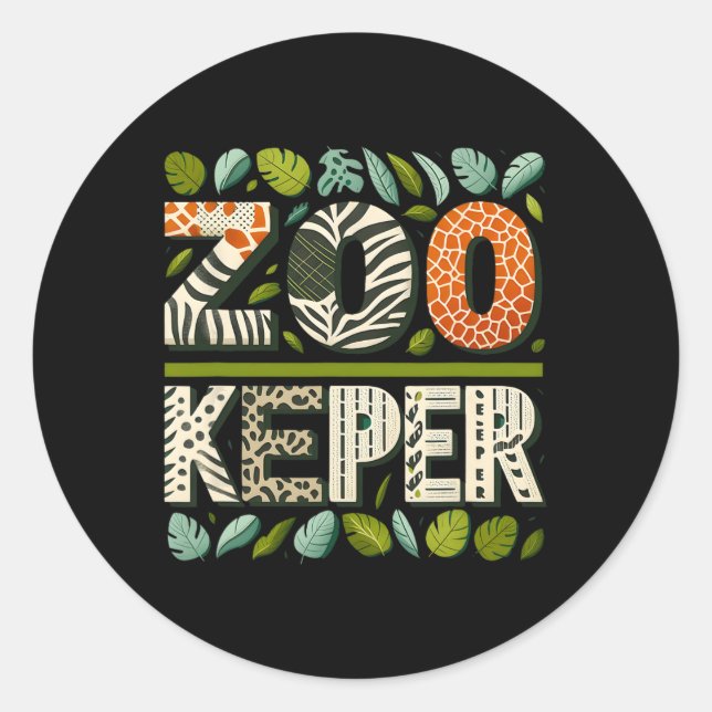 Zoo Keeper Costume Adult Halloween Party Safari Zo Classic Round Sticker (Front)