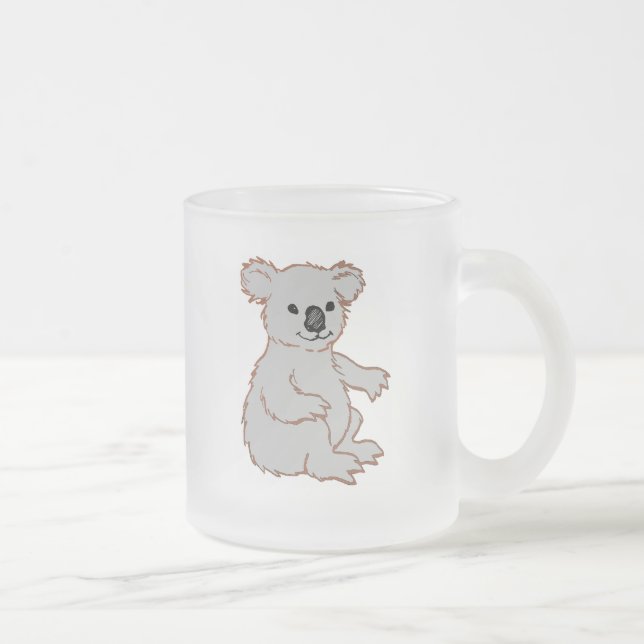 Zoo KOALA Frosted Glass Coffee Mug (Right)