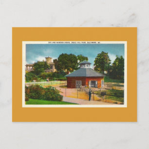 Zoo, Mansion House, Baltimore Maryland Postcard
