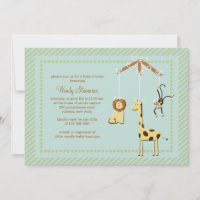 Zoo Mobile Baby Shower Invitation